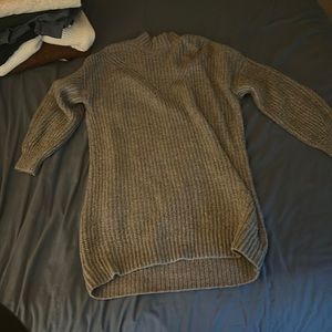 Gray knit sweater dress